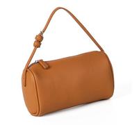 Bolso cruzado cilíndrico para mujer, de piel sintética, con correa ajustable e interior espacioso para uso diario, Brown, One Size