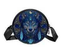 Bolso cruzado circular con diseño de faro marino para mujer, bolsas para teléfono móvil con cremallera, correas de hombro, Color143, 7x1.8 in