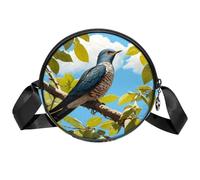 Bolso cruzado circular para mujer, bonito bolso pequeño de cuco con cremallera, correas de hombro ajustables, bolso redondo casual para mujer y niña