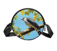 Bolso cruzado circular para mujer, bonito bolso pequeño de cuco con cremallera, correas de hombro ajustables, bolso redondo casual para mujer y niña