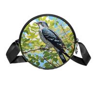 Bolso cruzado circular para mujer, bonito bolso pequeño de cuco con cremallera, correas de hombro ajustables, bolso redondo casual para mujer y niña