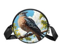 Bolso cruzado circular para mujer, bonito bolso pequeño de cuco con cremallera, correas de hombro ajustables, bolso redondo casual para mujer y niña