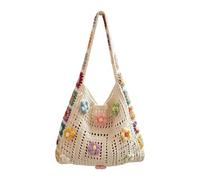 bolso cruzado con bordado boho para mujer, bolso de hombro de puntos de ganchillo ahuecado para vacaciones en la playa, bolsos de playa floral boho para mujer verano