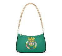 Bolso cruzado con cremallera y diseño de la bandera de Sevilla para mujer, bolso de hombro con correa de cadena