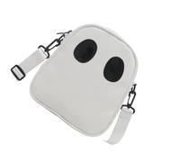 Bolso cruzado con diseño de esqueleto divertido y elegante patrón de bloqueo de color, bolsa de hombro compacta para eventos de Halloween, Blanco, Belleza masiva