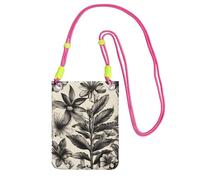 Bolso cruzado con estampado botánico de hierbas florales para mujer, bolso de hombro, bolsa de viaje, mini bolsa de teléfono, cartera para teléfono
