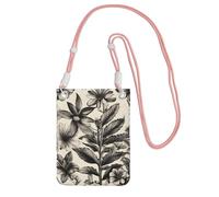 Bolso cruzado con estampado botánico de hierbas florales para mujer, bolso de hombro, bolsa de viaje, mini bolsa de teléfono, cartera para teléfono
