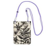 Bolso cruzado con estampado botánico de hierbas florales para mujer, bolso de hombro, bolsa de viaje, mini bolsa de teléfono, cartera para teléfono