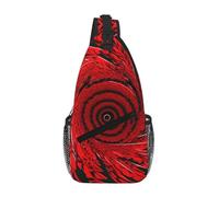 Bolso cruzado con estampado de espiral de flores rojas para mujeres y hombres, bolsa bandolera para viajes, senderismo, mochila cruzada