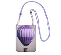 Bolso cruzado con estampado de globo aerostático lavanda para mujer, bolso de hombro, bolsa de viaje para deporte, mini bolsa para teléfono, cartera para teléfono, Púrpura, Talla única