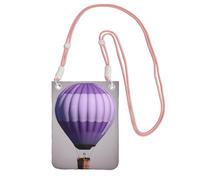 Bolso cruzado con estampado de globo aerostático lavanda para mujer, bolso de hombro, bolsa de viaje para deporte, mini bolsa para teléfono, cartera para teléfono