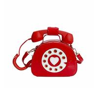 Bolso cruzado con forma de teléfono para mujer, bolso cruzado con asa superior para teléfono para niñas, maletín de cuero de grano completo, rosso, Talla única