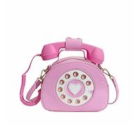 Bolso cruzado con forma de teléfono para mujer, bolso cruzado con asa superior para teléfono para niñas, maletín de cuero de grano completo, rosa, Talla única