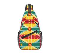 Bolso cruzado con la bandera del Reino Unido de Granada, bandolera ajustable para el pecho, para deportes, gimnasio, viajes, ciclismo, informal, en diagonal.
