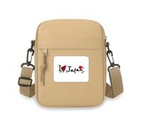 Bolso cruzado con texto en inglés "I Love Japan Word Flag Heart Bander" para teléfono celular, bolso de hombro