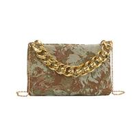 Bolso cruzado cuadrado con diseño minimalista y elegancias, con esta bolsa cruzada cuadrada para niñas, a la moda, un solo hombro, elegante y práctico, bolso de moda para mujer, Green, One Size