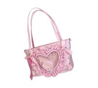Bolso cruzado de estilo japonés para exhibición de pines, bonito bolso de hombro con lazos de Itabag, bolso de hombro para escuela, corazón, estilo japonés, bolso bandolera Itabag encantador, a, One
