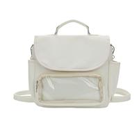 Bolso cruzado de estilo japonés para niñas y adolescentes, bonita bolsa de hombro, mochila pequeña para estudiantes, mochila escolar transparente Itabag, White, Organizador de bolsas