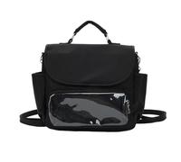 Bolso cruzado de estilo japonés para niñas y adolescentes, bonita bolsa de hombro, mochila pequeña para estudiantes, mochila escolar transparente Itabag, Black, Organizador de bolsas