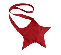 Bolso cruzado de lona para mujer, estilo casual, color sólido, gran capacidad, bordado de estrellas, ligero, moderno, bolsas de mensajero, viajes, citas, compras, bolsa de mano, Red, Medium