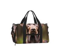 Bolso cruzado de mano con estampado de labrador retriever marrón para hombre y mujer, para fitness, entrenamiento, fin de semana, senderismo, deportes