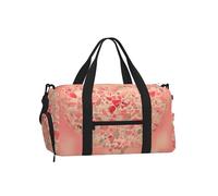 Bolso cruzado de mano de gran capacidad con diseño de flores de corazón rojo, repelente al agua, ligero y resistente para viajes al aire libre