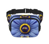 Bolso cruzado de moda con estampado de abeja y corazón de flores, bolsa de cintura para senderismo, bolsa de hombro cuadrada de doble capa para viajes y fitness