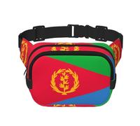 Bolso cruzado de moda con estampado de bandera de Eritrea, bolsa de cintura de senderismo, bolsa de hombro cuadrada de doble capa para viajes y fitness