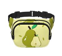Bolso cruzado de moda con estampado de pera de dibujos animados, bolsa de cintura de senderismo, bolsa de hombro cuadrada de doble capa para viajes y fitness