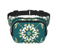 Bolso cruzado de moda con estampado floral de estilo exótico, bolsa de cintura de senderismo, bolsa de hombro cuadrada de doble capa para viajes y fitness