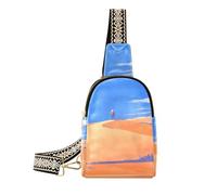 Bolso cruzado de moda Orange Desert Art Blue Sky impermeable pequeño bolso cruzado para viajes, naranja desierto art cielo azul, 1 talla, naranja desierto art cielo azul, 1 talla