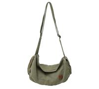 Bolso cruzado de moda para mujeres y hombres, bolso de hombro de gran capacidad, simple mensajeros, compras, lona, lona, otoño, invierno, hombro de gran capacidad, bandolera unisex, Green, One Size