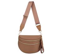 Bolso cruzado de nailon con cremallera a la moda, espacioso bolso de hombro con correa ajustable y extraíble para mujer, Brown, 310.00x140.00x220.00mm/12.2x5.51x8.66inch