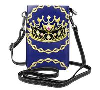 Bolso cruzado de piel con diseño de tiara de fantasía, funda con solapa, adecuada para viajes, senderismo, camping o uso diario.