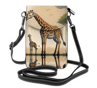 Bolso cruzado de piel con estampado de jirafa para madre e hijo, mini bolso cruzado para mujer, tarjetero multifuncional y cartera