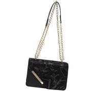 Bolso cruzado de piel sintética con correa de cadena para mujer, bolso de hombro casual, bolso estético, bolso de compras, citas, bolso de mano, correa de cadena, bandolera estética, mensajero, Black