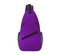 Bolso cruzado de poliéster duradero con estampado único de color morado oscuro para viajes y viajes