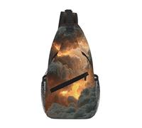 Bolso cruzado de poliéster duradero con estampado único en el borde del fuego para viajes y viajes
