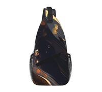 Bolso cruzado de poliéster duradero con estampado único oscuro medio para viajes y viajes