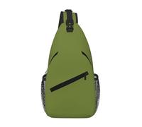 Bolso cruzado de poliéster duradero con estampado único verde oscuro sólido para viajes y viajes