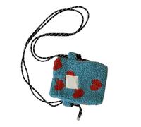 Bolso cruzado de poliéster y felpa en color de moda suave bolsa de hombro para aquellos que buscan practicidad e individualidad bolso de mano de moda, Blue Love