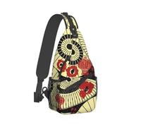 Bolso cruzado de tatuaje de arte japonés, bolsa deportiva con patrón de paraguas japonés, unisex, para mujeres y hombres, mochilas de hombro de moda para viajes