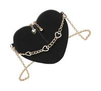 Bolso Cruzado en Forma de corazón, bandoleras de Piel sintética con Correa de Cadena, Bolso de Viaje Adecuado para Mujeres, niñas, Mujeres, Bolso de