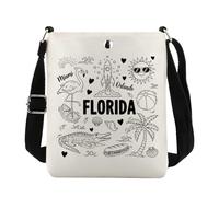 Bolso cruzado Florida Welcome to Florida Gift Miami Orlando Beach Vacation Merch, Florida Cb Eu, 8.27 Inches ×6.5 Inches × 0.79 Inches