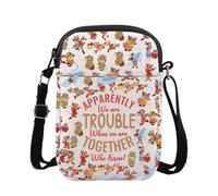 Bolso cruzado inspirado en la película de dibujos animados Jaq And Gus, diseño de dibujos animados, regalo para amantes de los cuentos de hadas, regalo para mejores amigas, Jaq Gus Cb Uk2, INCHES