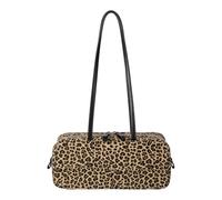 Bolso cruzado ligero inspirado en Corea para las axilas, de ante suave, para uso diario, compacto para viajeros, Estampado de leopardo albaricoque