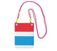 Bolso cruzado negro - Bolsa para teléfono móvil con correa estampada de la bandera de Luxemburgo, perfecta para ir de compras y actividades al aire libre, Fucsia, Talla única