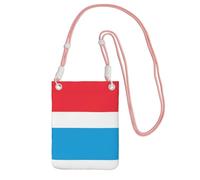 Bolso cruzado negro - Bolsa para teléfono móvil con correa estampada de la bandera de Luxemburgo, perfecta para ir de compras y actividades al aire libre, Rosado, Talla única