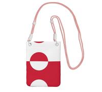 Bolso cruzado negro con estampado de bandera de Groenlandia, perfecto para viajes, compras y actividades al aire libre, rosa, talla única