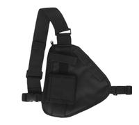 Bolso cruzado negro, con forma de triángulo negro, pequeña bolsa de pecho con correa ajustable, bolso cruzado multiusos, riñonera para exteriores, senderismo, viajes, Negro -, 6.69in, Bolso cruzado